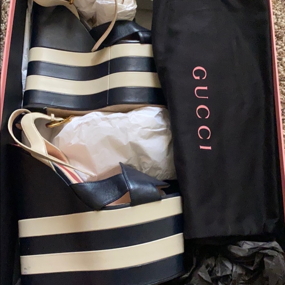Gucci Sally Nappa Charlotte Leather Platform